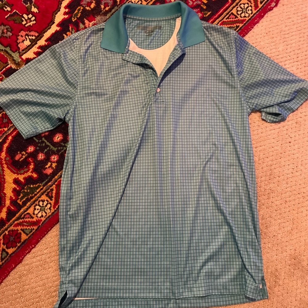 Men's Blue Checkered Polo Golf Shirt